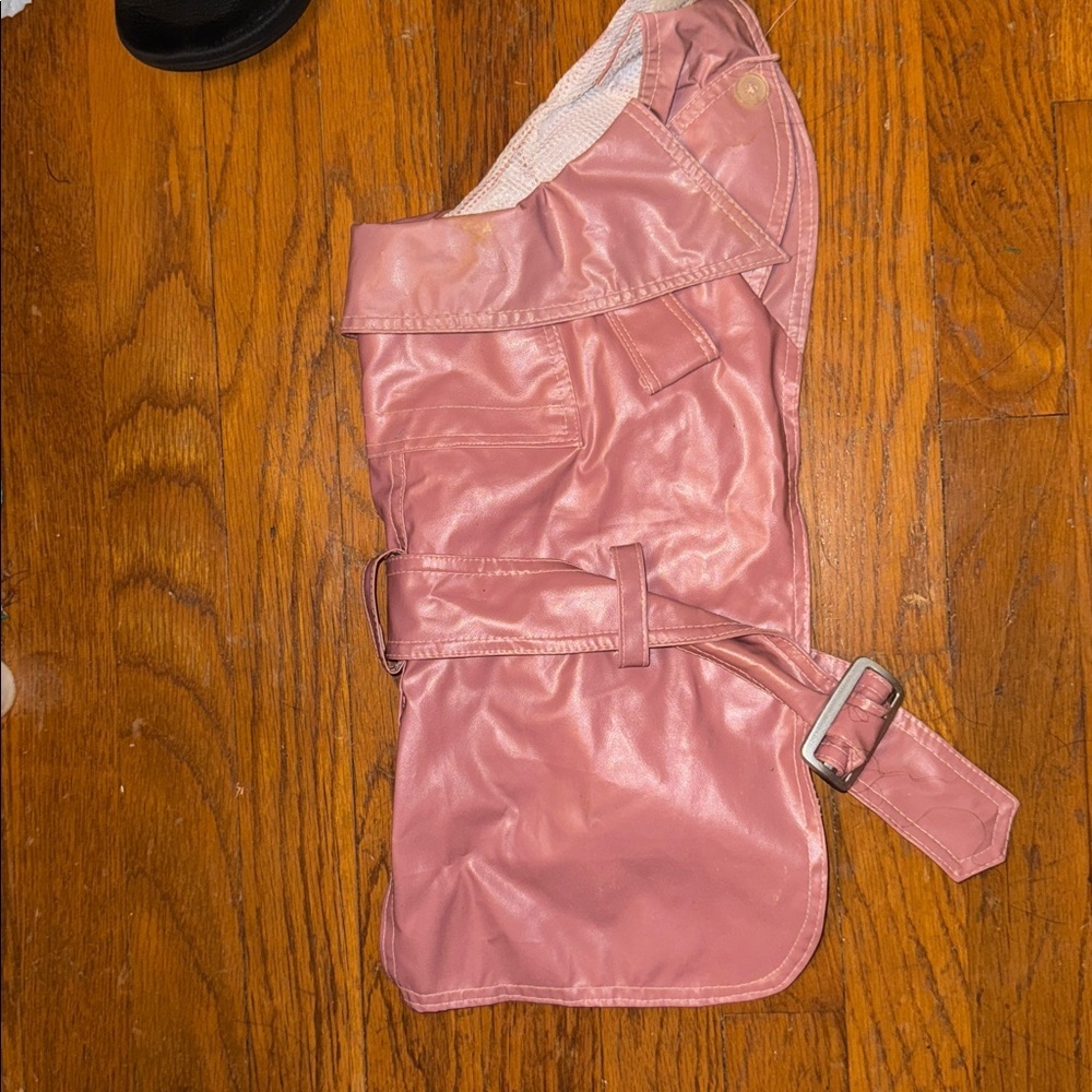 Pink Dog Jacket with Belt trench legally blonde MEDIUM!! Trench coat mauve